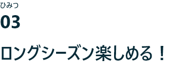 ひみつ03 ロングシーズン楽しめる！